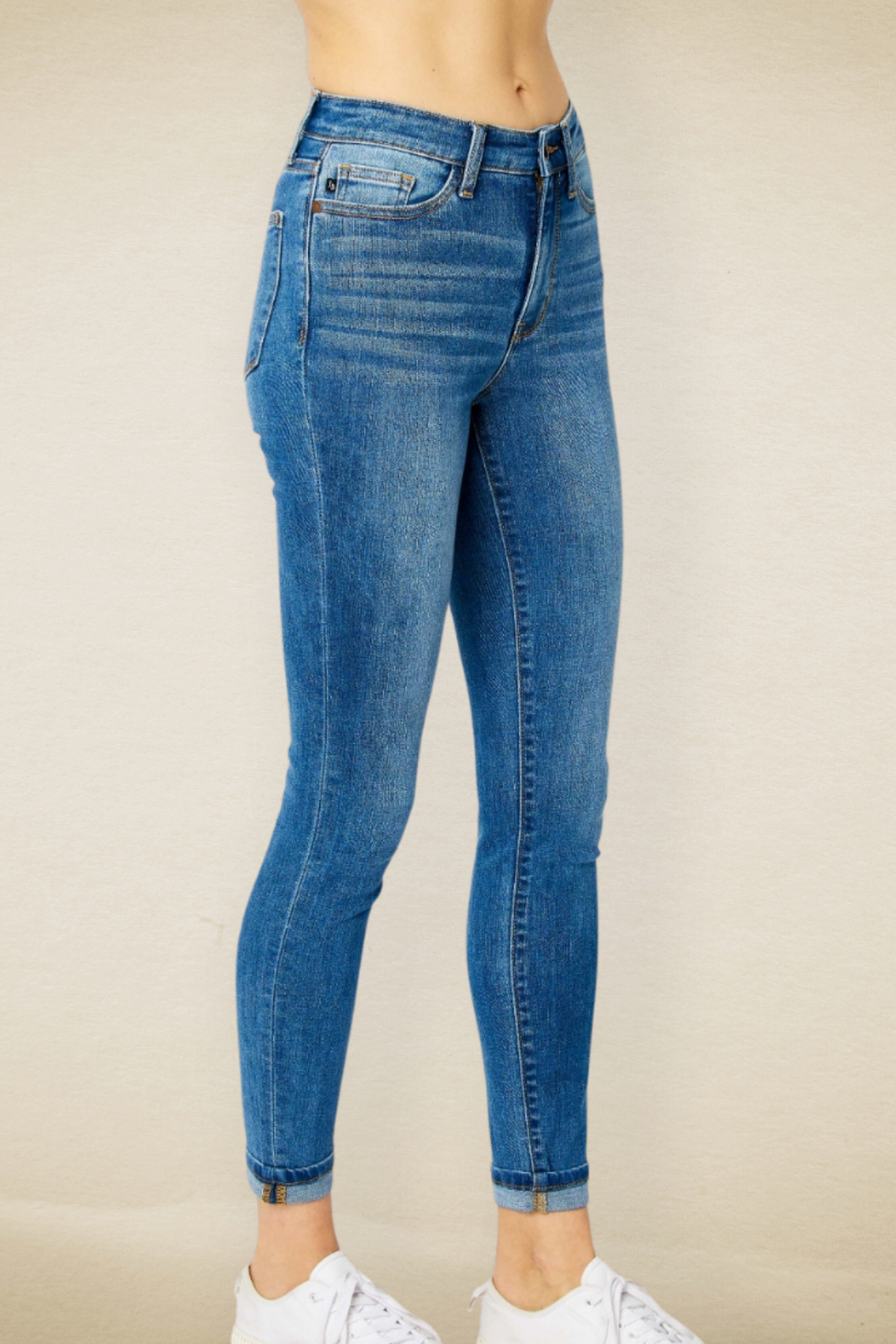 Samantha Cuffed Hem Skinny Jeans - Judy Blue