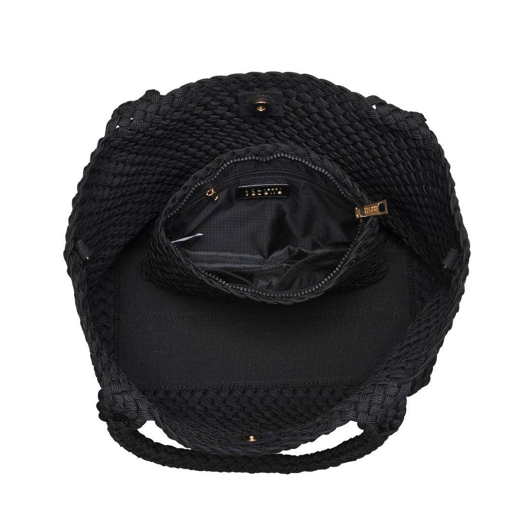 Sky's The Limit - Medium Laced Up Eco-Edition Tote: Black - Sol and Selene