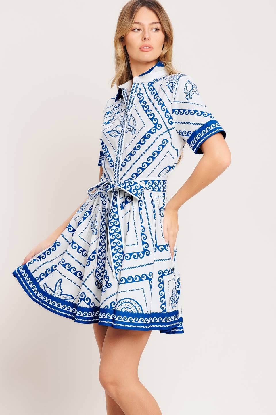 Santorini Tile Mini Dress