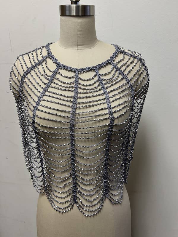 Festive Scallop Beaded Capelet - SAACHI