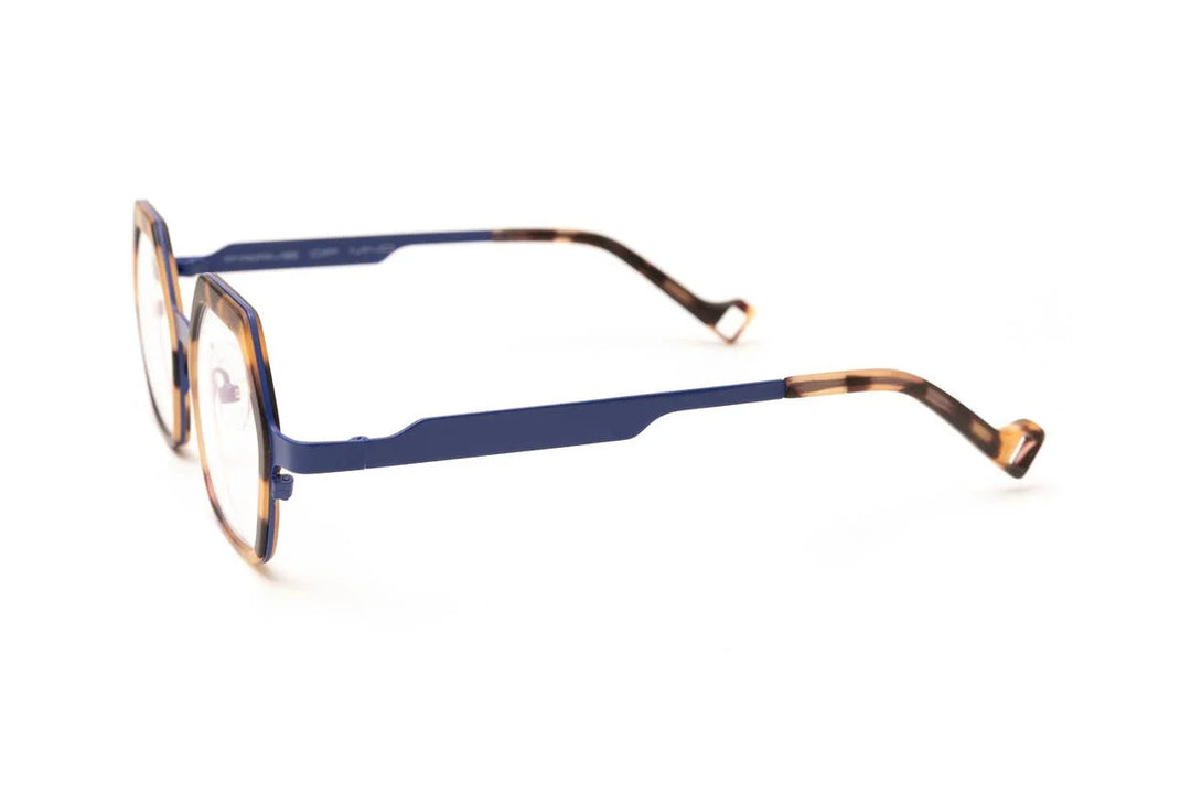 COLLINS Matte Tortoise/Navy Blue Luxury Reading Glasses - eyejets