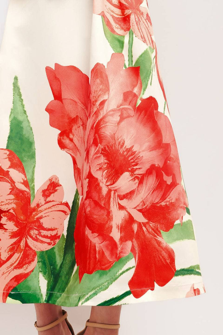 Scarlet Garden Midi Dress