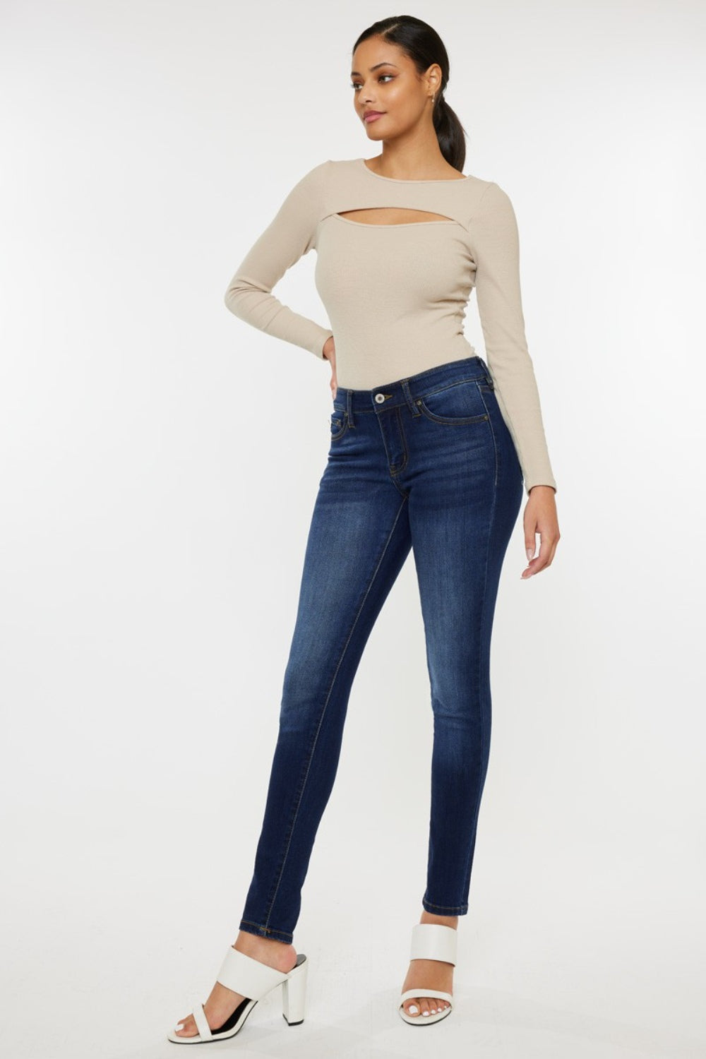 Madison Mid Rise Gradient Skinny Jeans Kancan