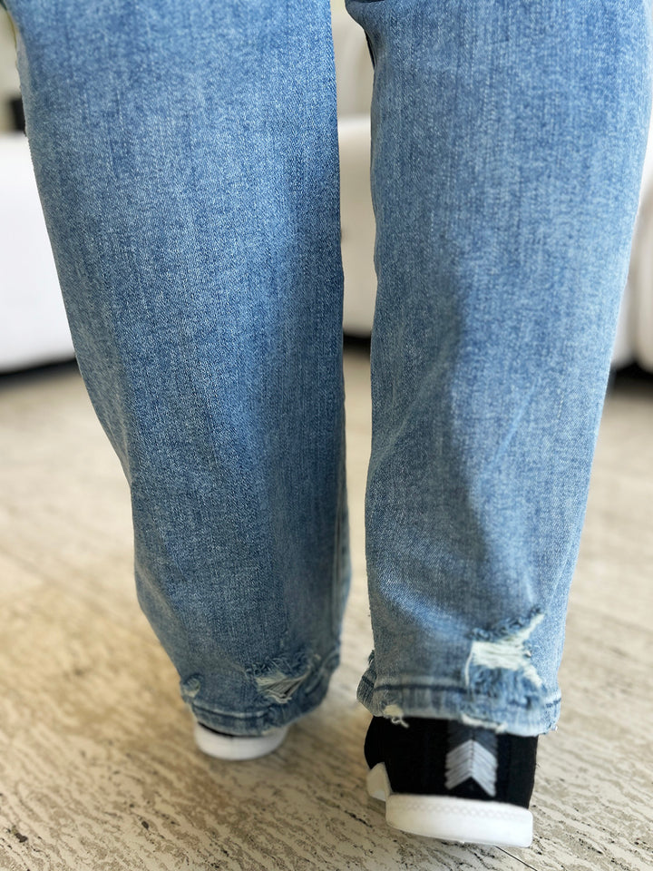 High Waist Distressed Straight Jeans Judy Blue