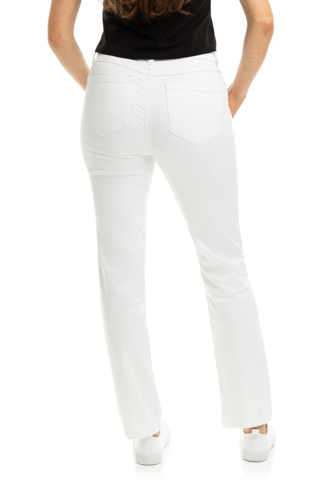 30” Better Butter Mid-Rise Slim Straight Jean in White - 1822 Denim