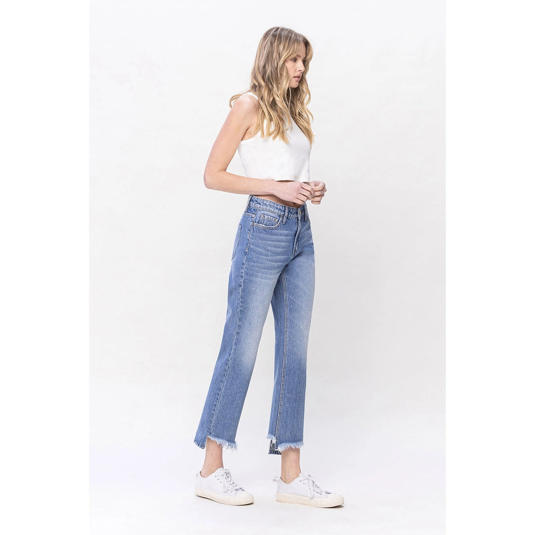 Norah High Rise Frayed Hem Straight