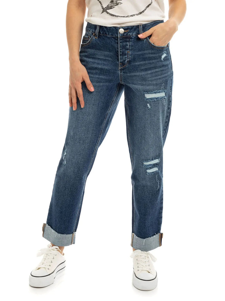 Addy Mid Rise Cuffed Girlfriend Jean - 1822 Denim