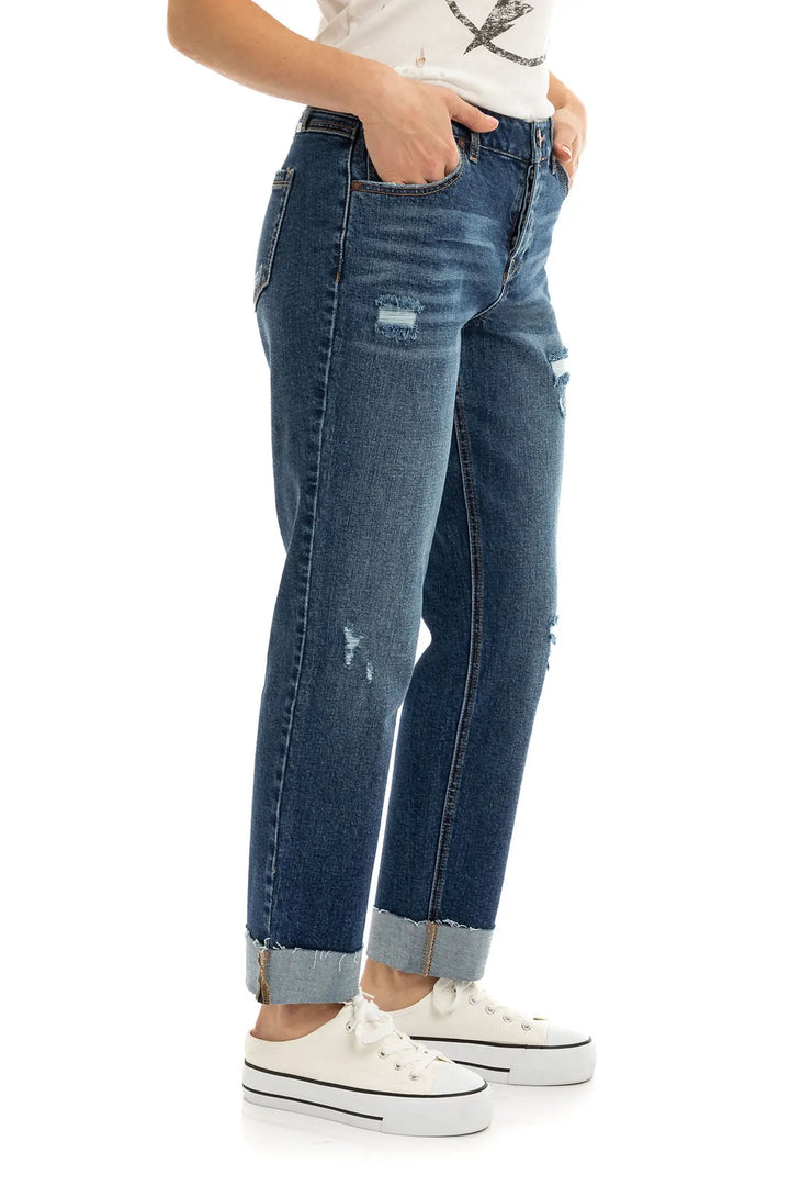 Addy Mid Rise Cuffed Girlfriend Jean - 1822 Denim