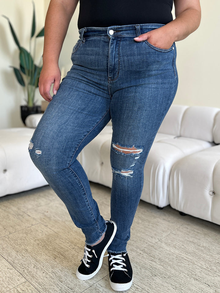 High Waist Distressed Skinny Jeans Judy Blue