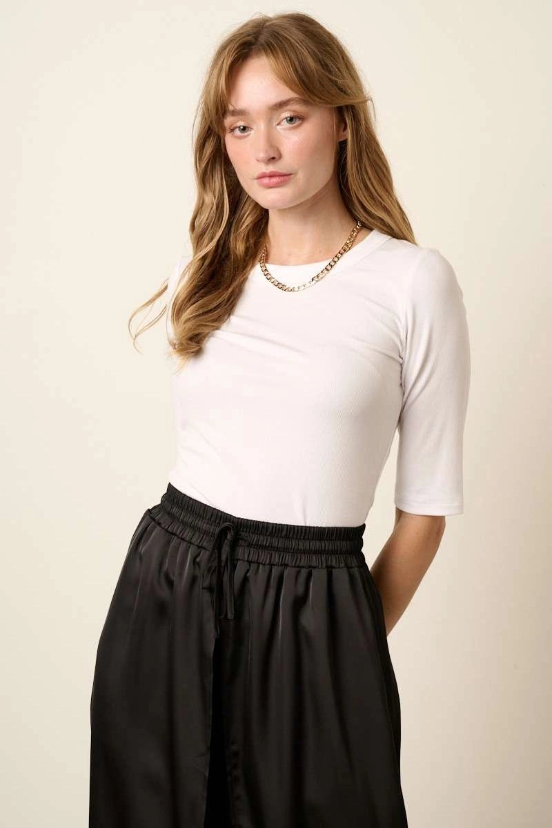 The Ivory Essential Ribbed Tee