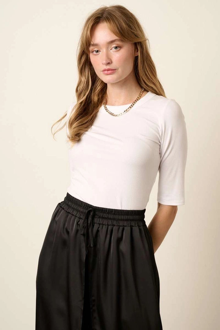 The Ivory Essential Ribbed Tee