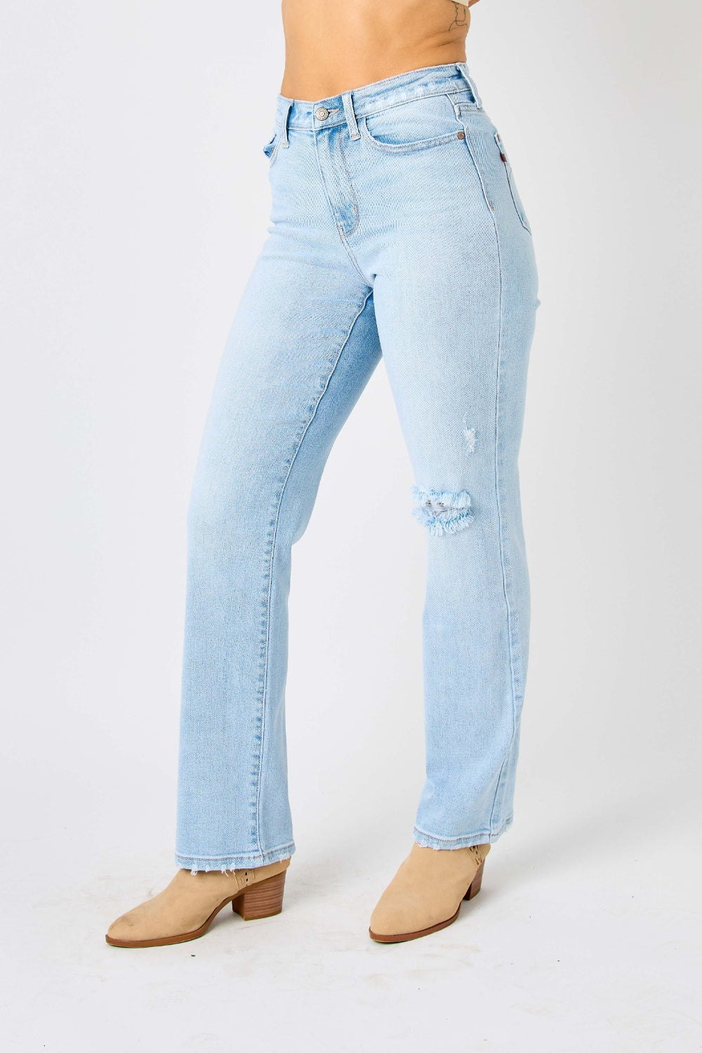 Holy Toledo! High Waist Distressed Straight Jeans