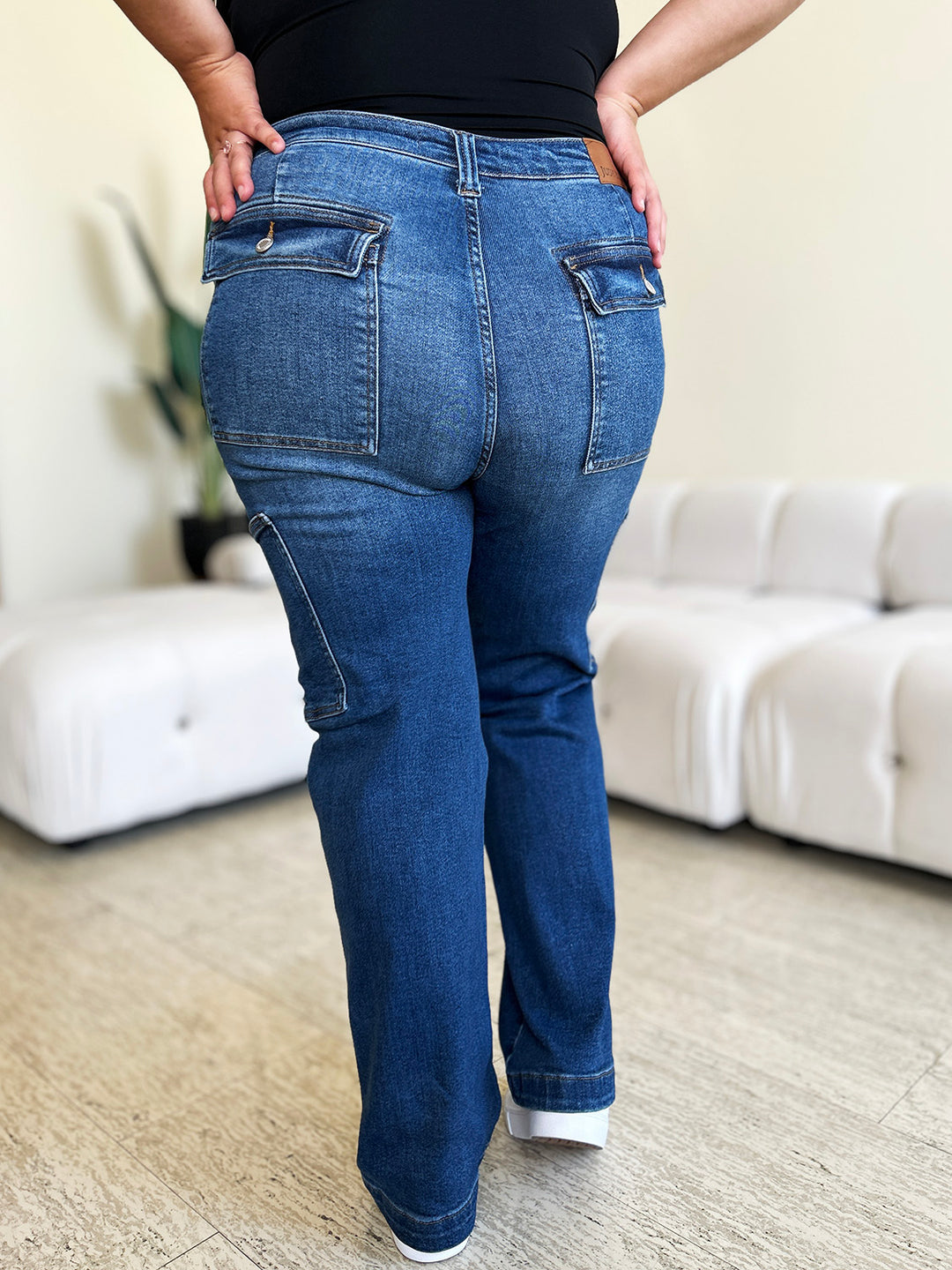 Renee High Waist Straight Cargo Jeans Judy Blue