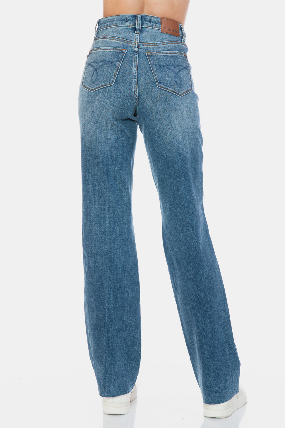 Jemma Tummy Control Cut Raw Hem Straight Jeans - Judy Blue