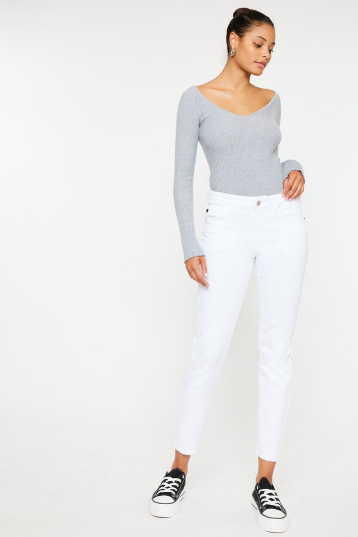 Lily Mid Rise Ankle Skinny Jeans Kancan