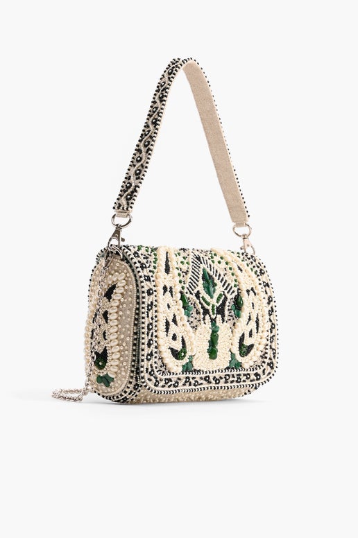 Emerald Stone Embellished Shoulder Bag - America & Beyond