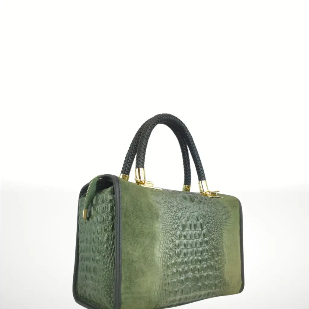 Baulia Serraje Leather Bag in Green