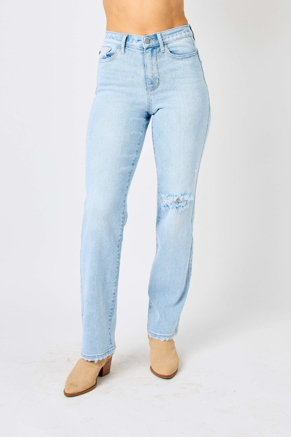 Holy Toledo! High Waist Distressed Straight Jeans