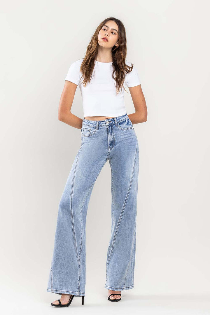 Olivia Ultra High Rise Wide Leg Jean - Vervet by Flying Monkey