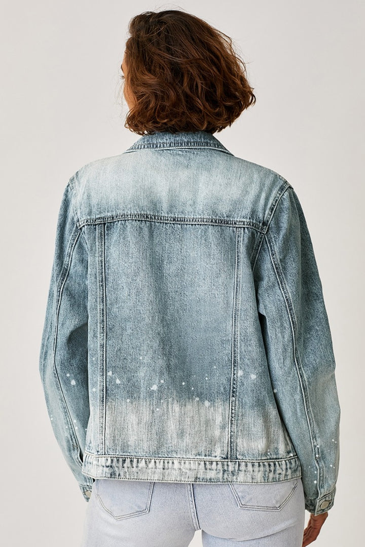 Rachel Button Up Ombre Washed Jacket - RISEN