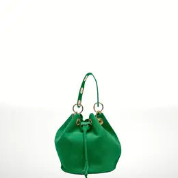 Arlecchino Suede Leather Bag in Green