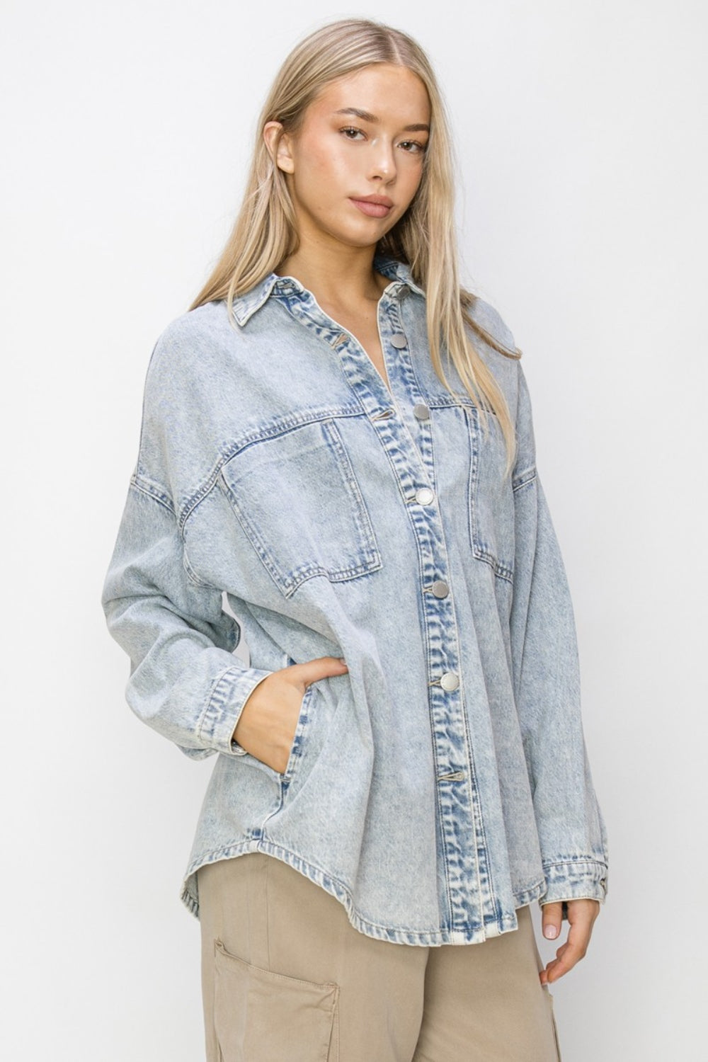 Ellie Button Up Long Sleeve Shacket