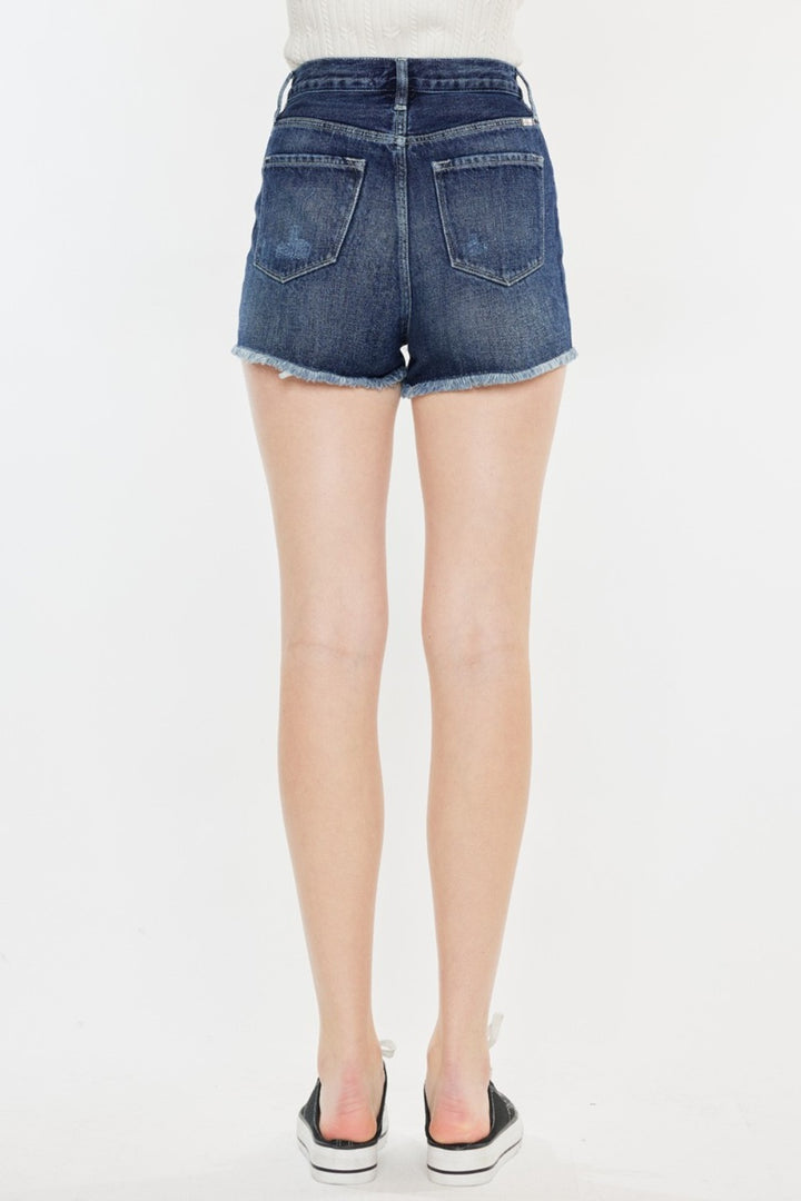 Melody Raw Hem Button Fly Denim Shorts Kancan