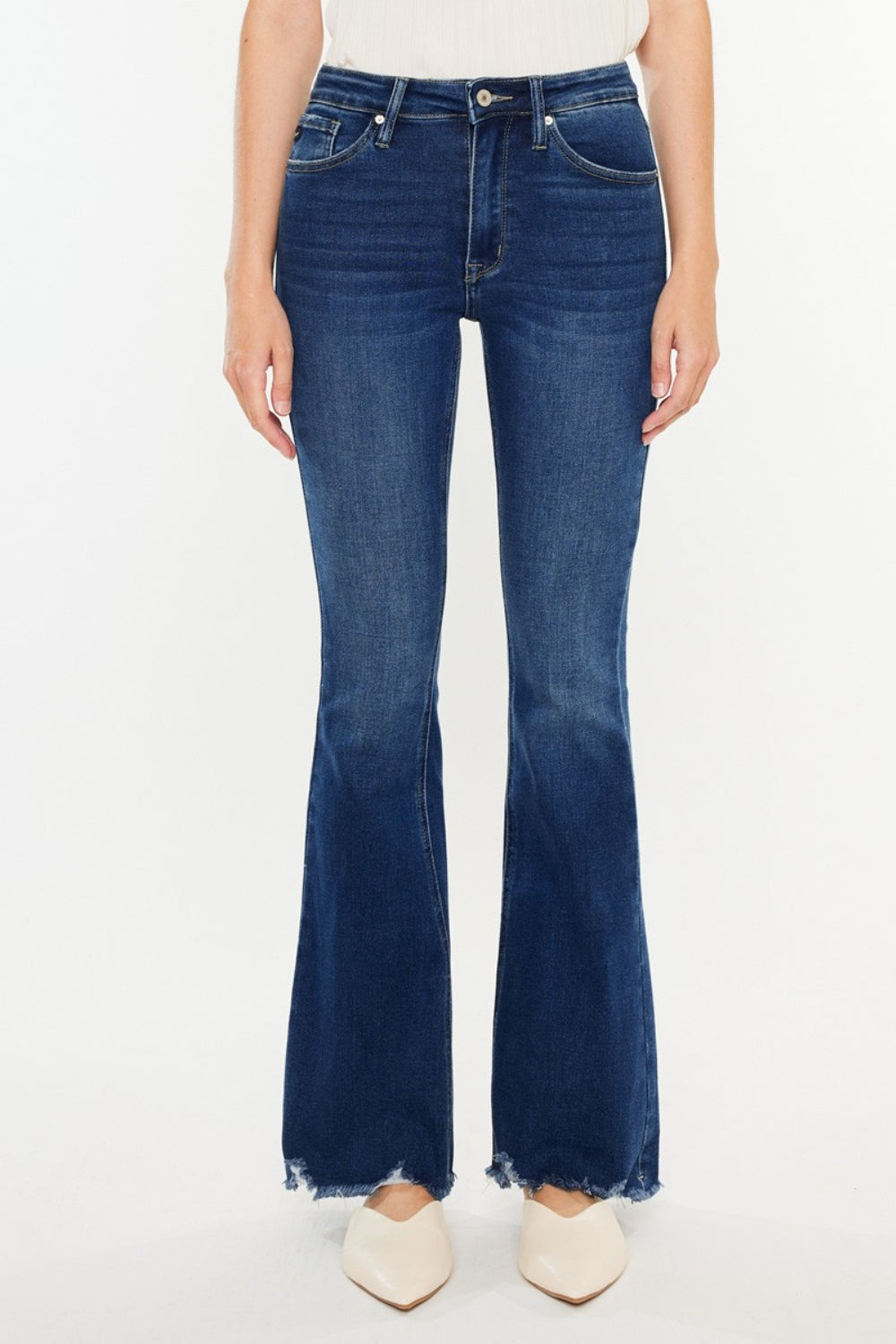 Alice Cat's Whiskers Raw Hem Flare Jeans Kancan