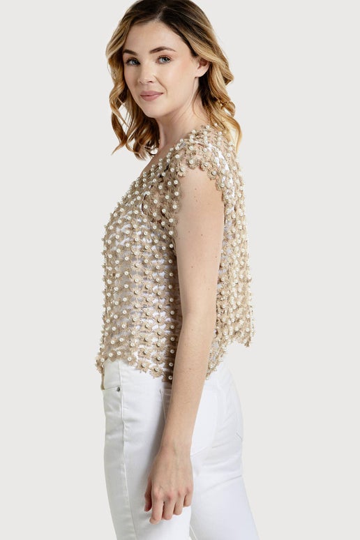 Floral Shell Pearl Capelet - SACCHI