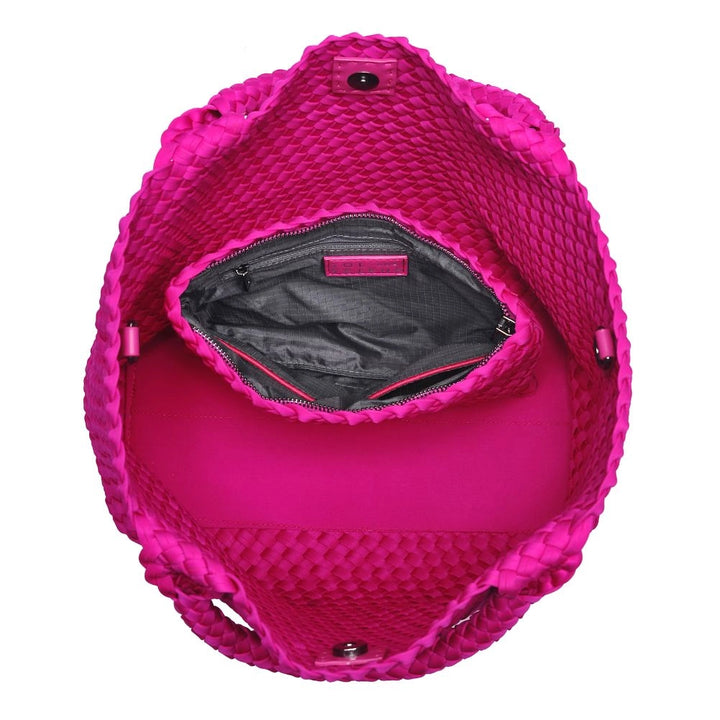 Sky's The Limit - Medium Woven Neoprene Tote in  Fuchsia - Sol and Selene