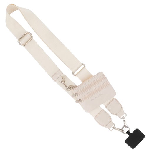 Clip & Go Phone Lanyard with Wallet - Cream