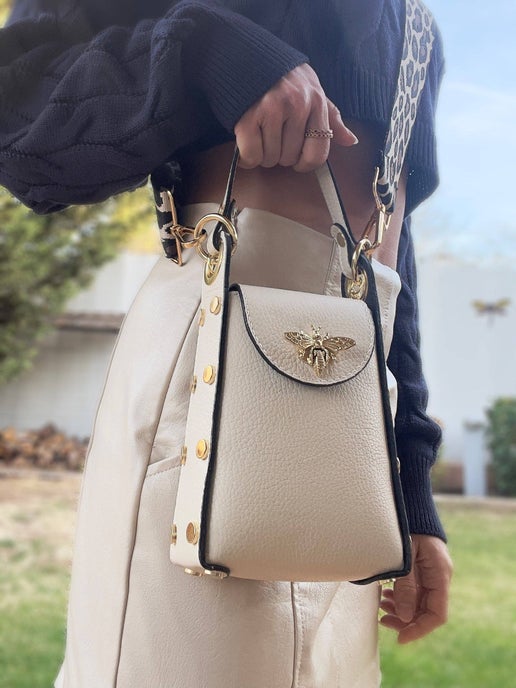 L'Abeille Tall Bag in Creamy White