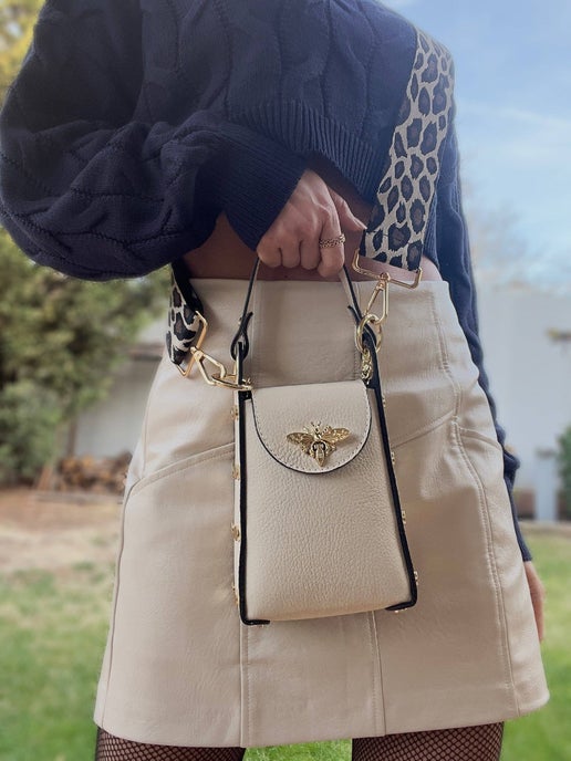 L'Abeille Tall Bag in Creamy White