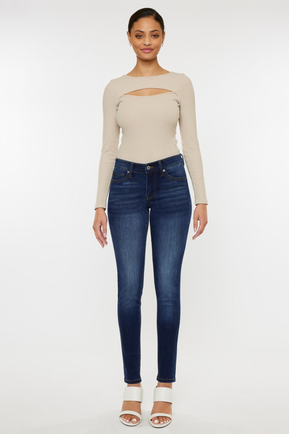 Madison Mid Rise Gradient Skinny Jeans Kancan