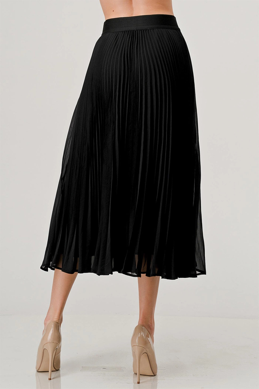 Onyx Black Pleated Skirt