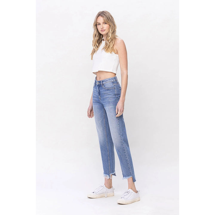 Norah High Rise Frayed Hem Straight