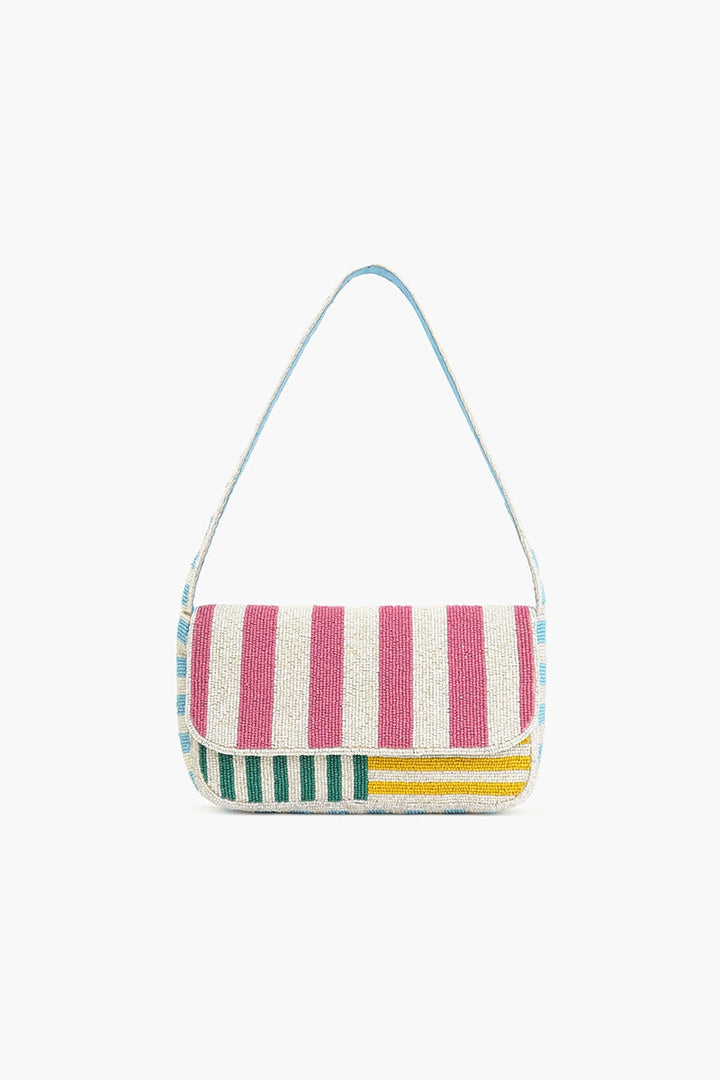 Candy Stripes Embellished Shoulder Bag - America & Beyond