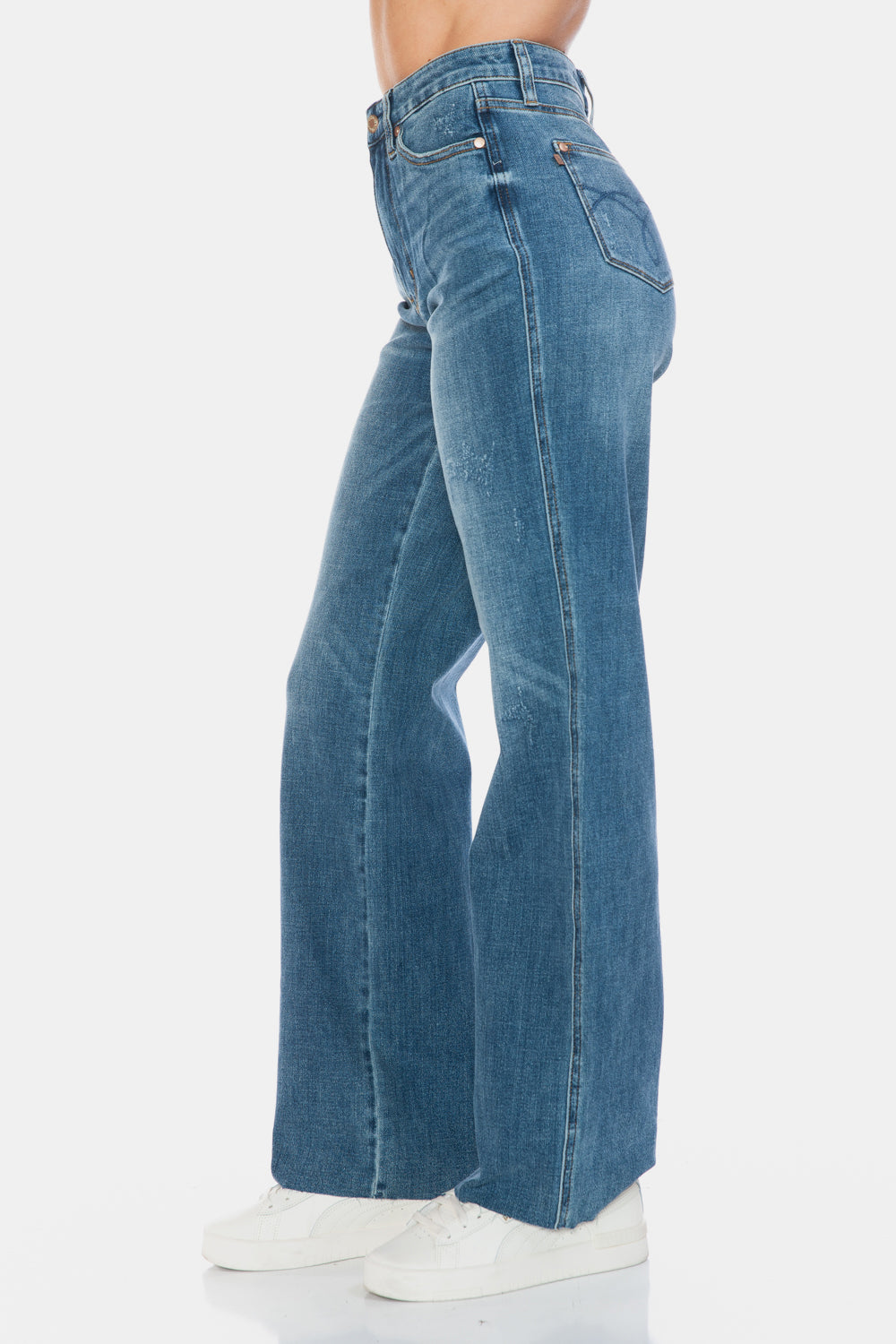 Jemma Tummy Control Cut Raw Hem Straight Jeans - Judy Blue