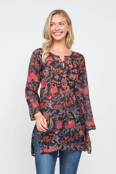 Evie Printed Embroidered Tunic