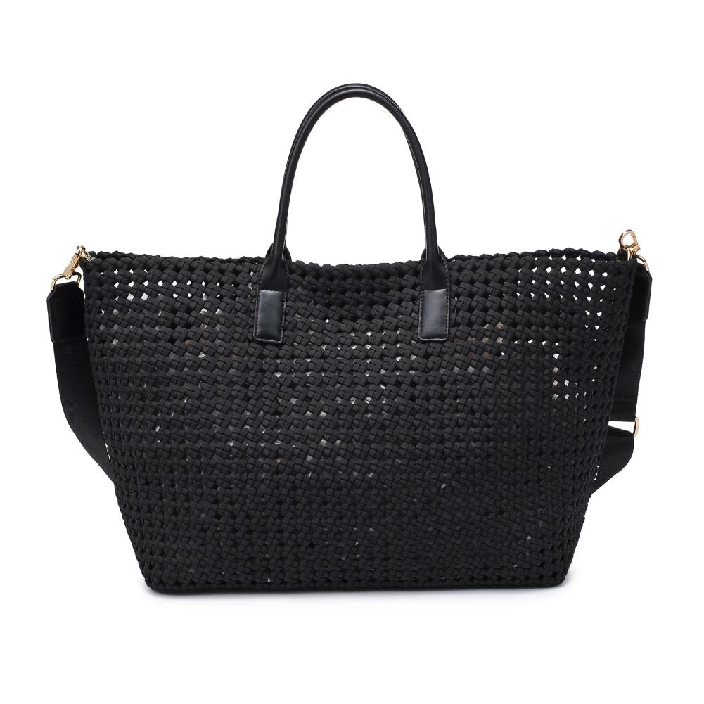 Solstice - Large Hand Woven Knot Tote in Black Sol and Selene