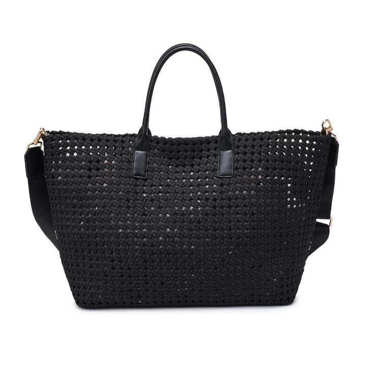 Solstice - Large Hand Woven Knot Tote in Black Sol and Selene