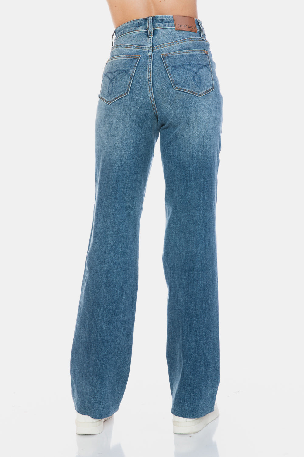 Jemma Tummy Control Cut Raw Hem Straight Jeans - Judy Blue