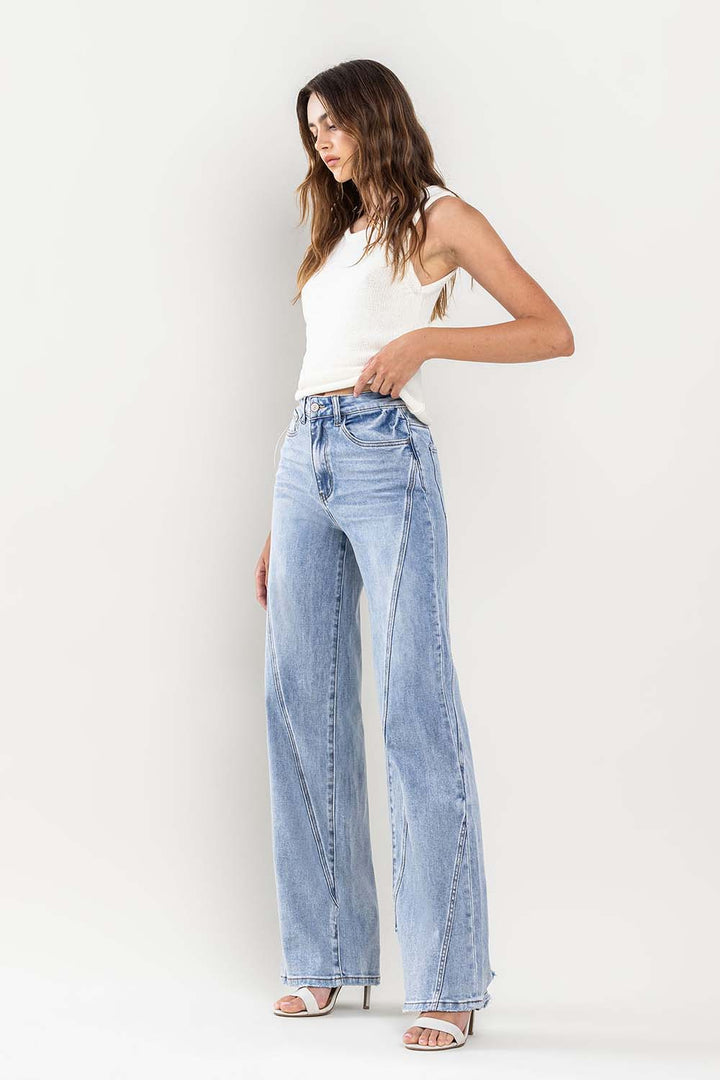 Olivia Ultra High Rise Wide Leg Jean - Vervet by Flying Monkey