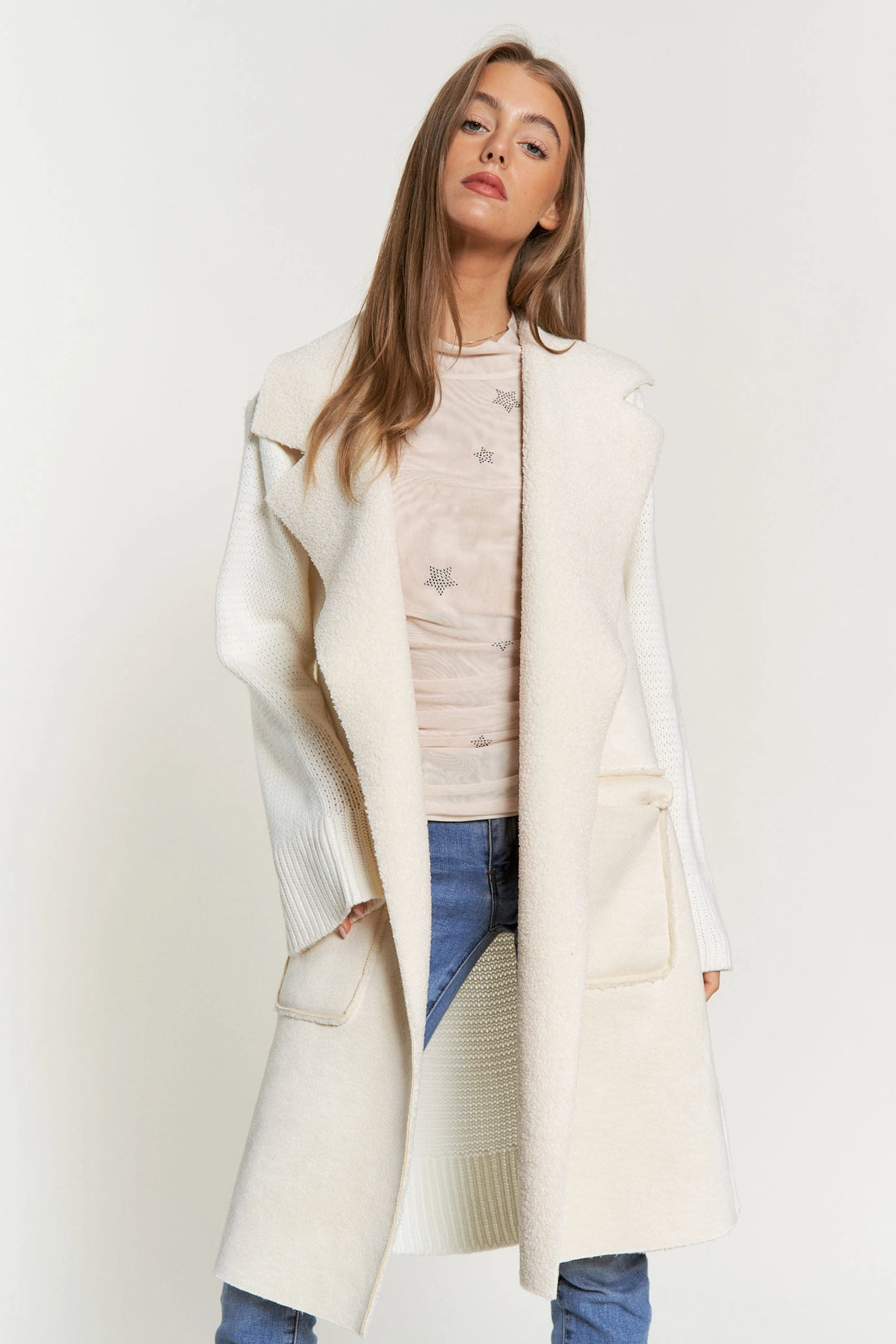 Abigail Sweater Faux Fur Mix Midi Coat
