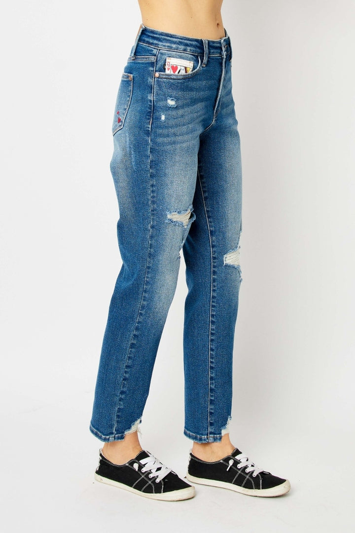 Gina Distressed Slim Jeans Judy Blue