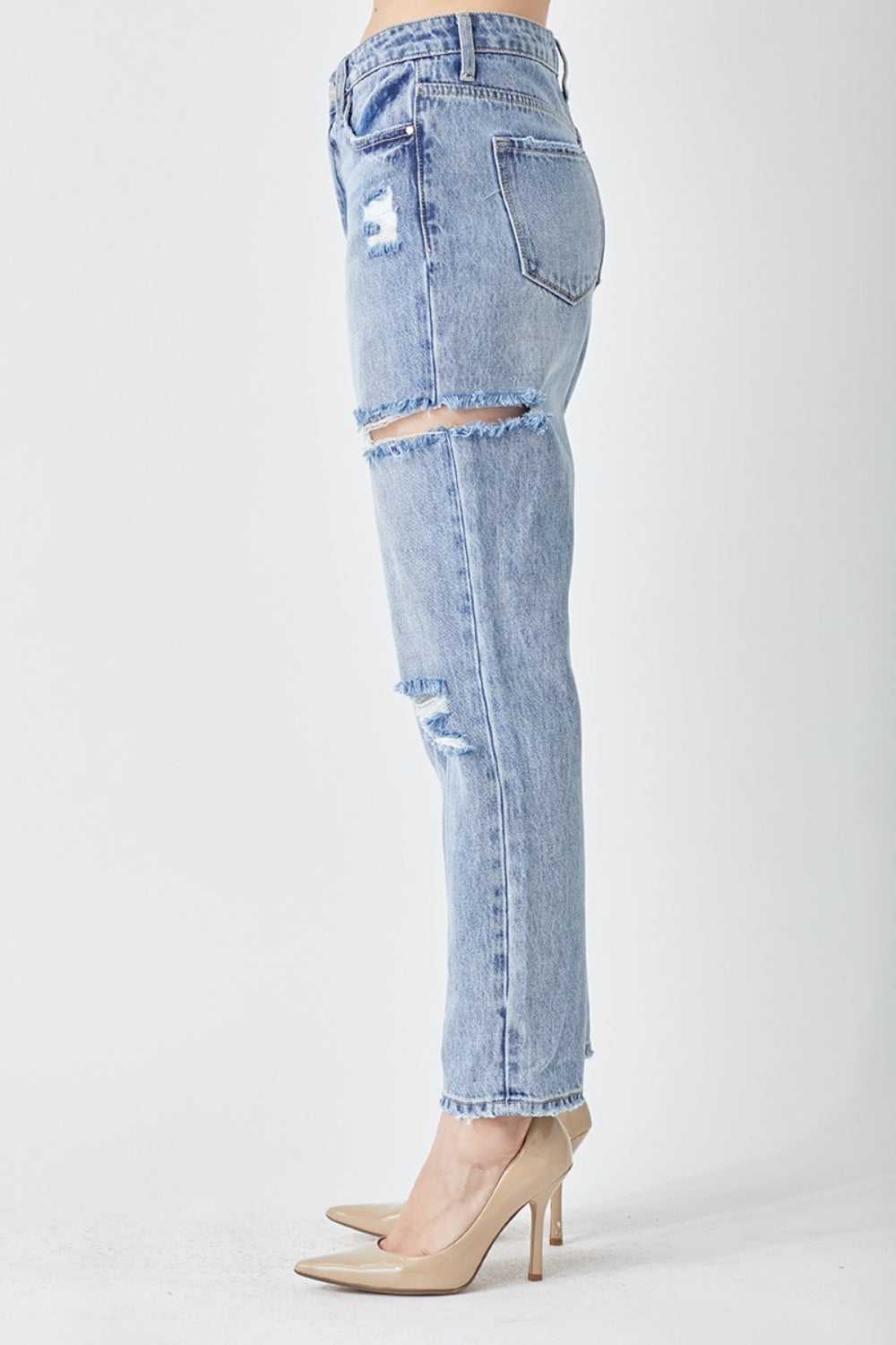 Jasmine Distressed Slim Cropped Jeans - RISEN