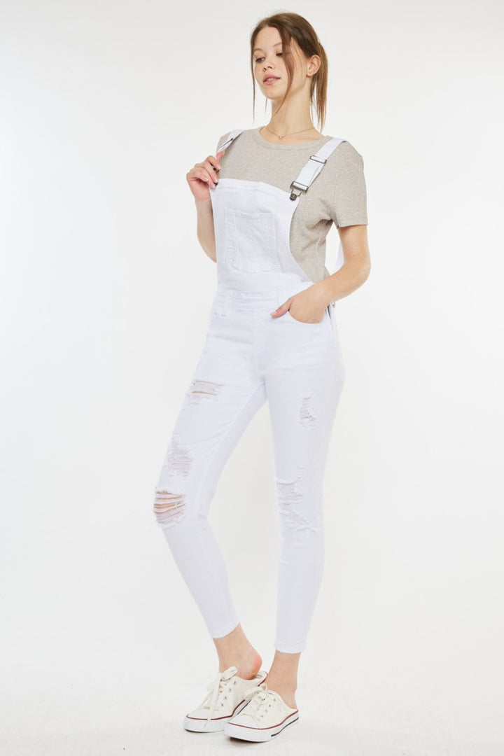 Kennedy Distressed Skinny Denim Overalls Kancan