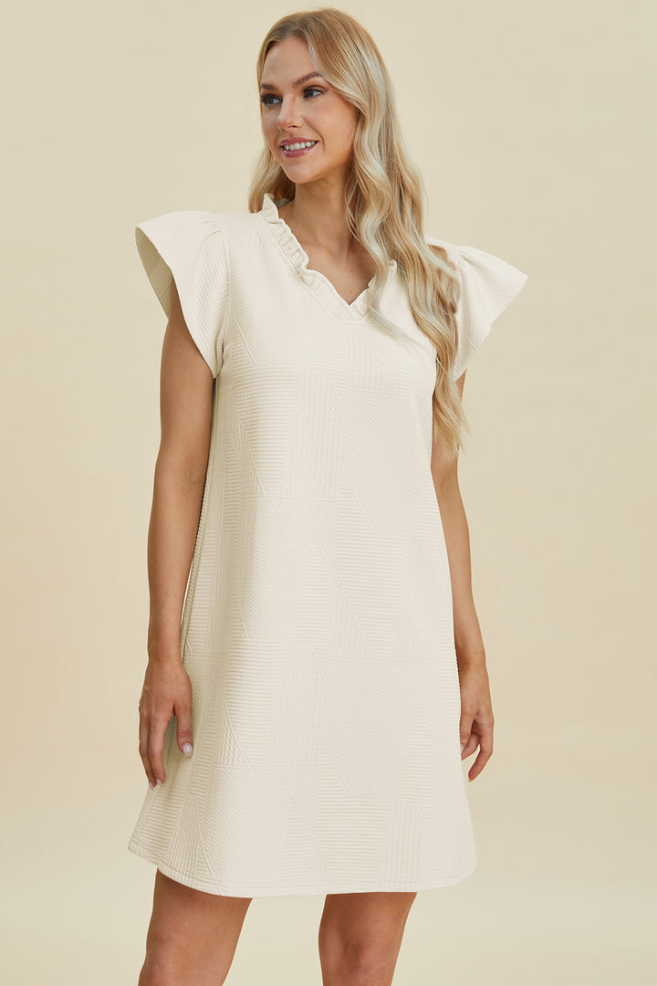 Breezy Days Ruffled V-Neck Cap Sleeve Dress