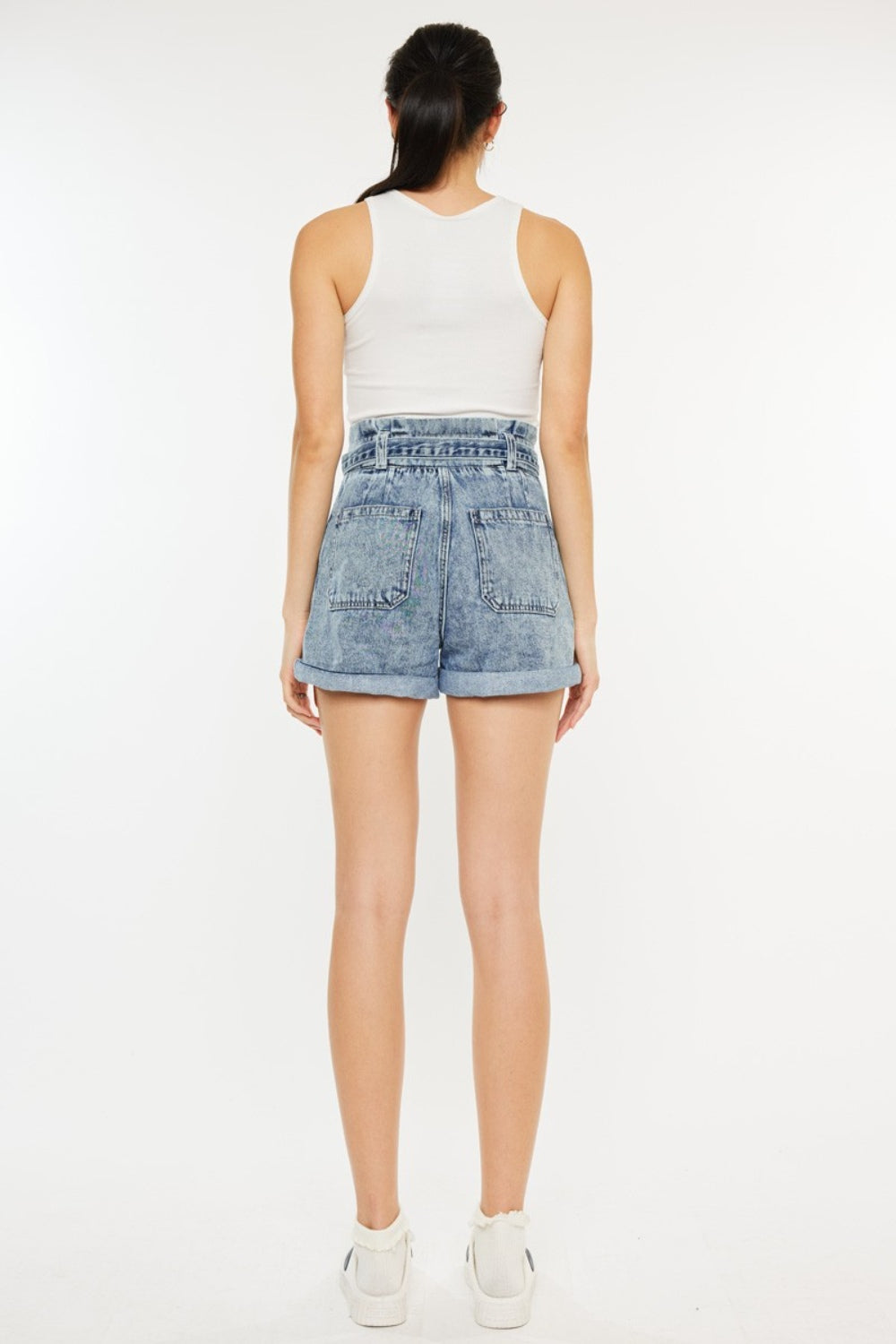 Athena Ultra High Rise Paperbag Denim Shorts Kancan