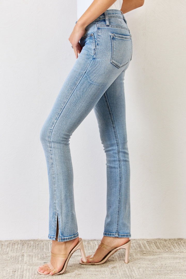 Tatiana Mid Rise Y2K Slit Bootcut Jeans Kancan